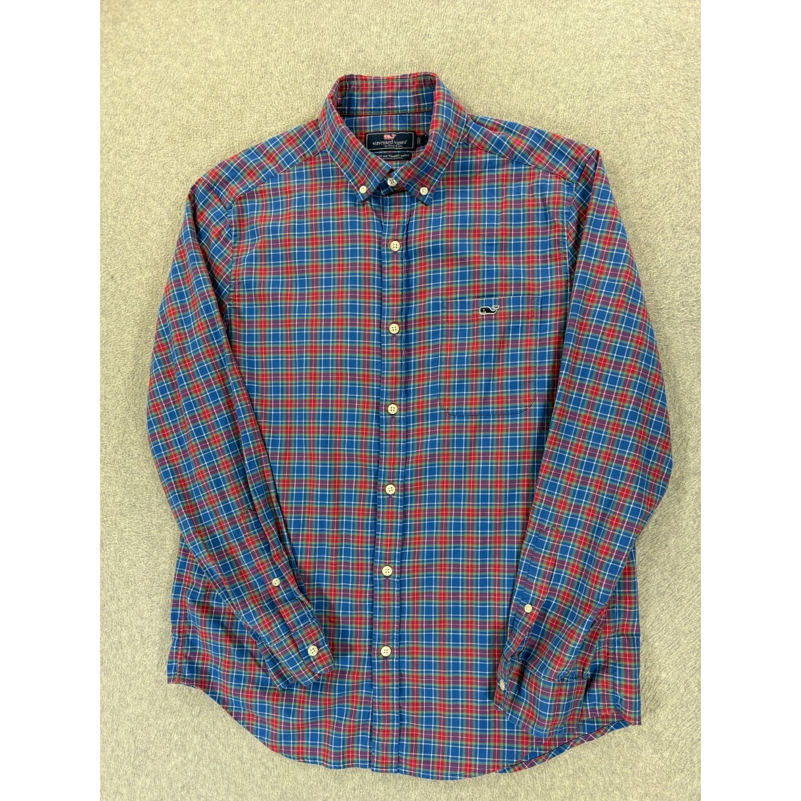 Vineyard Vines Classic Fit Tucker Plaid L/S Button Down Shirt (Men's Medium)